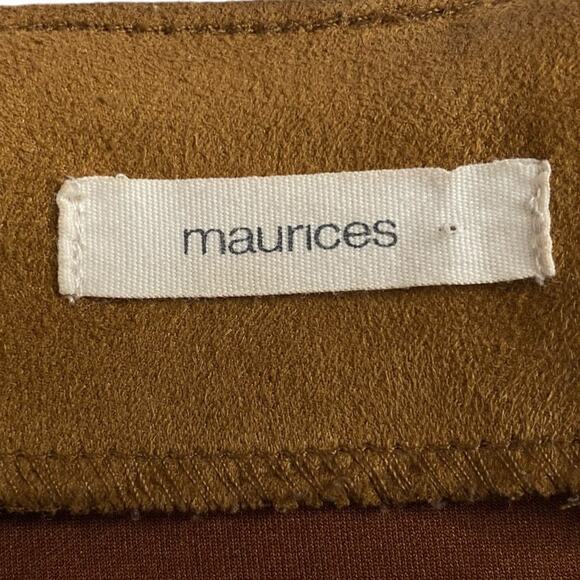 Maurices Womens Skirt 2 Brown Faux Suede Mini Pockets A Line Western Boho Chic - Picture 3 of 12